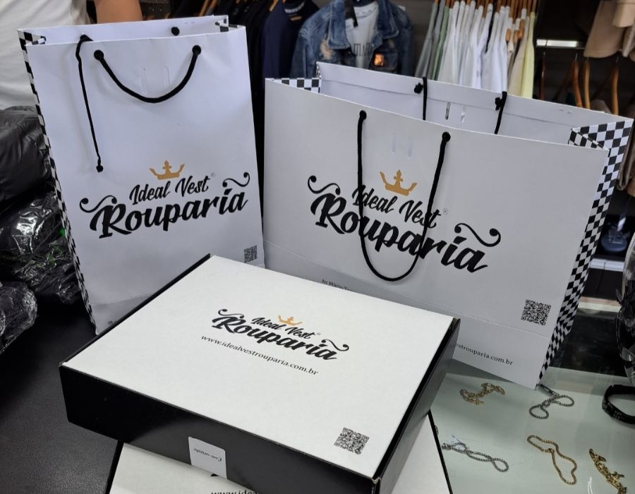 Sacola Personalizada de Papel Para Rouparia