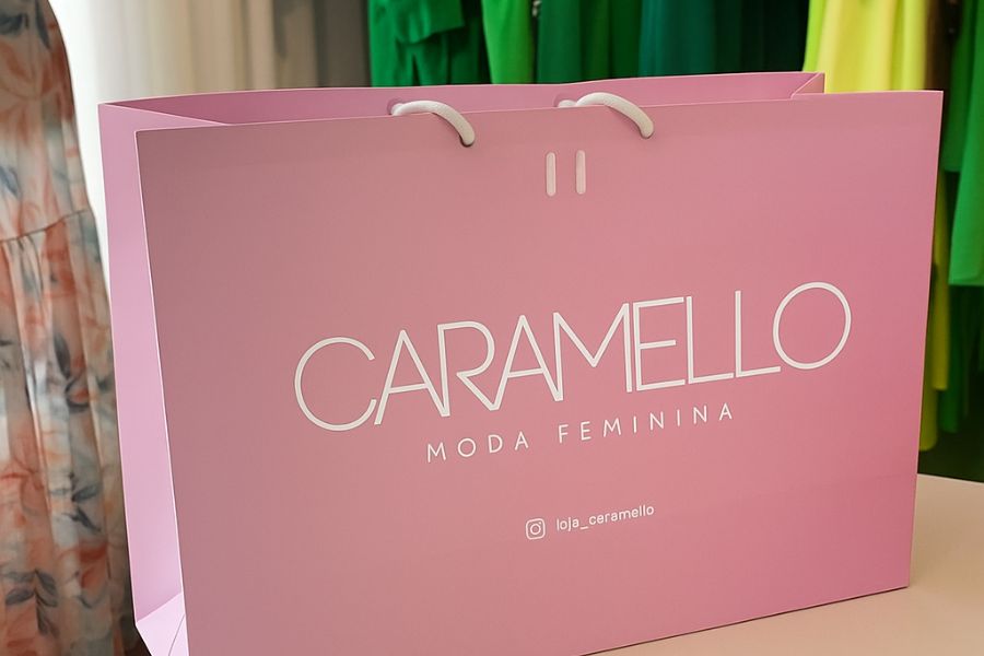 Sacola Personalizada de Papel Para Moda Festa